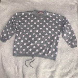 Oversized Grey Polka Dot Sweater